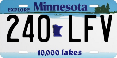 MN license plate 240LFV