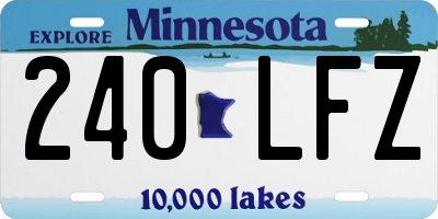 MN license plate 240LFZ