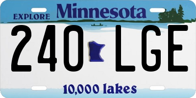 MN license plate 240LGE