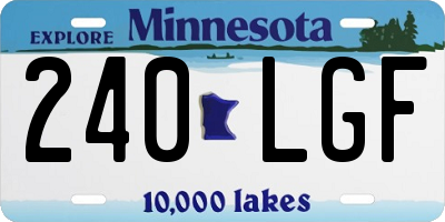 MN license plate 240LGF