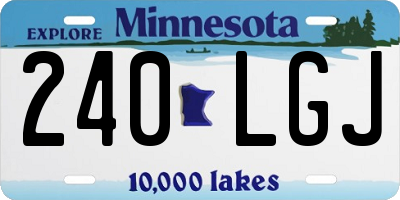 MN license plate 240LGJ