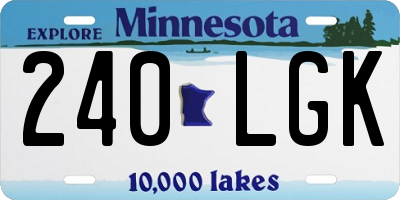 MN license plate 240LGK