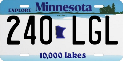 MN license plate 240LGL
