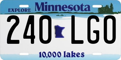MN license plate 240LGO