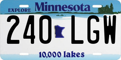 MN license plate 240LGW