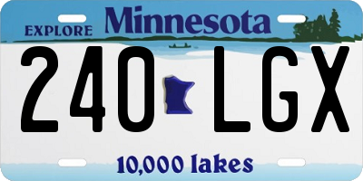 MN license plate 240LGX