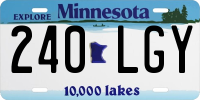 MN license plate 240LGY