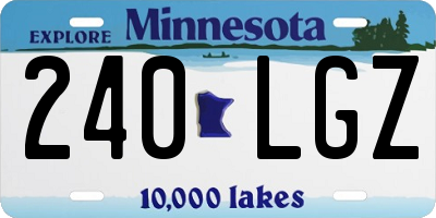 MN license plate 240LGZ