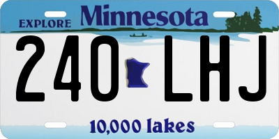 MN license plate 240LHJ