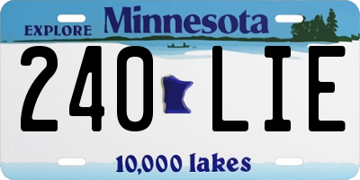 MN license plate 240LIE