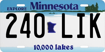 MN license plate 240LIK