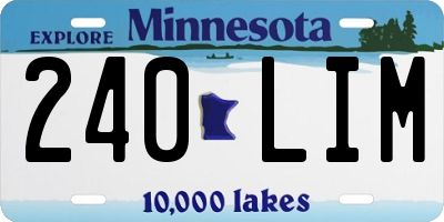 MN license plate 240LIM
