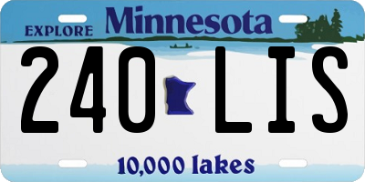 MN license plate 240LIS