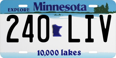 MN license plate 240LIV