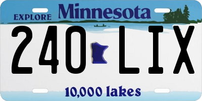 MN license plate 240LIX