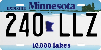 MN license plate 240LLZ