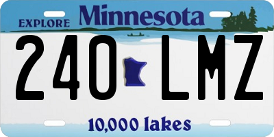 MN license plate 240LMZ