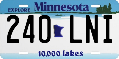 MN license plate 240LNI