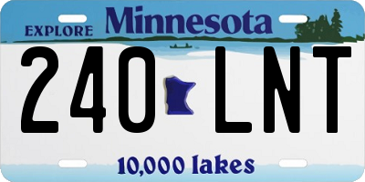 MN license plate 240LNT
