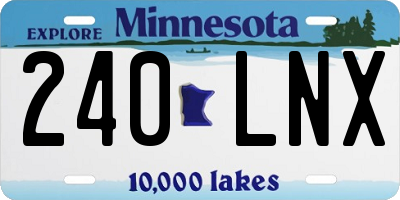 MN license plate 240LNX