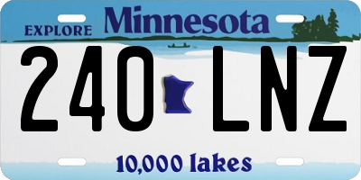 MN license plate 240LNZ