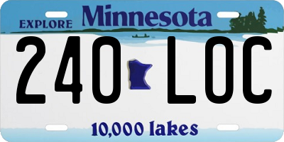 MN license plate 240LOC