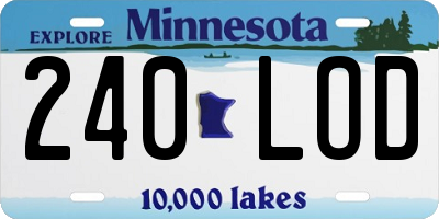 MN license plate 240LOD