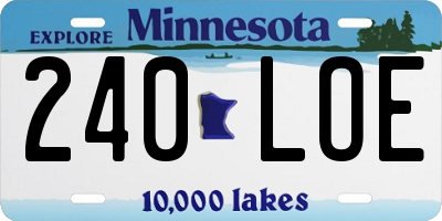 MN license plate 240LOE