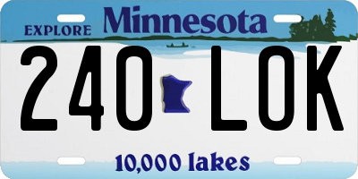 MN license plate 240LOK