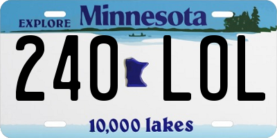 MN license plate 240LOL