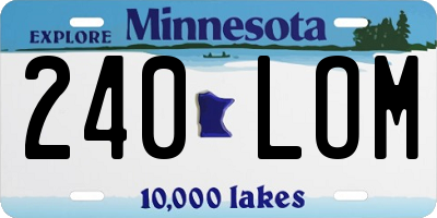 MN license plate 240LOM