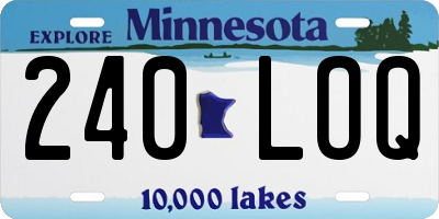 MN license plate 240LOQ