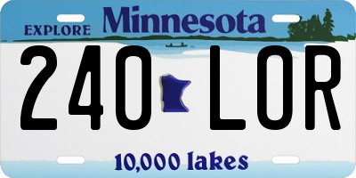 MN license plate 240LOR
