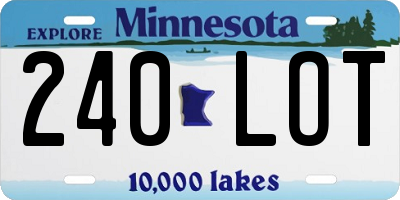 MN license plate 240LOT