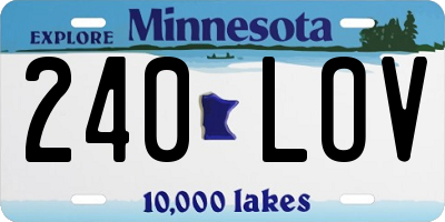 MN license plate 240LOV