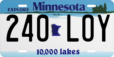 MN license plate 240LOY