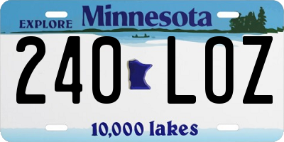 MN license plate 240LOZ