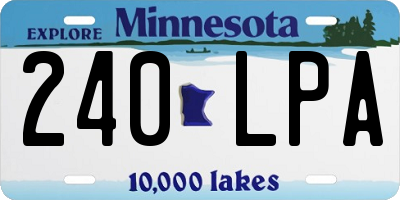 MN license plate 240LPA