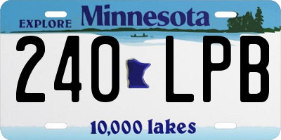 MN license plate 240LPB