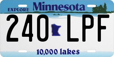 MN license plate 240LPF