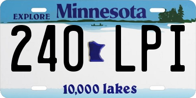 MN license plate 240LPI