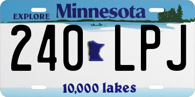 MN license plate 240LPJ