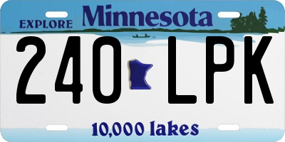MN license plate 240LPK