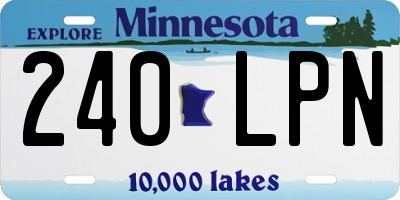 MN license plate 240LPN