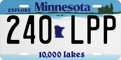 MN license plate 240LPP