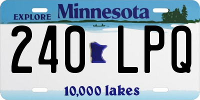 MN license plate 240LPQ
