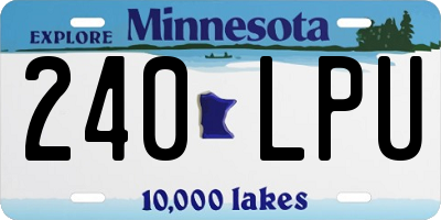 MN license plate 240LPU