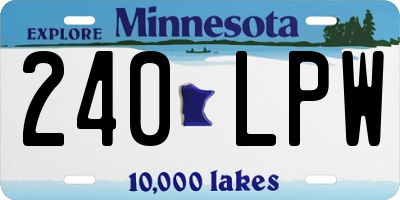 MN license plate 240LPW
