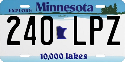 MN license plate 240LPZ