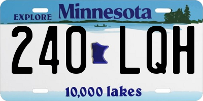MN license plate 240LQH
